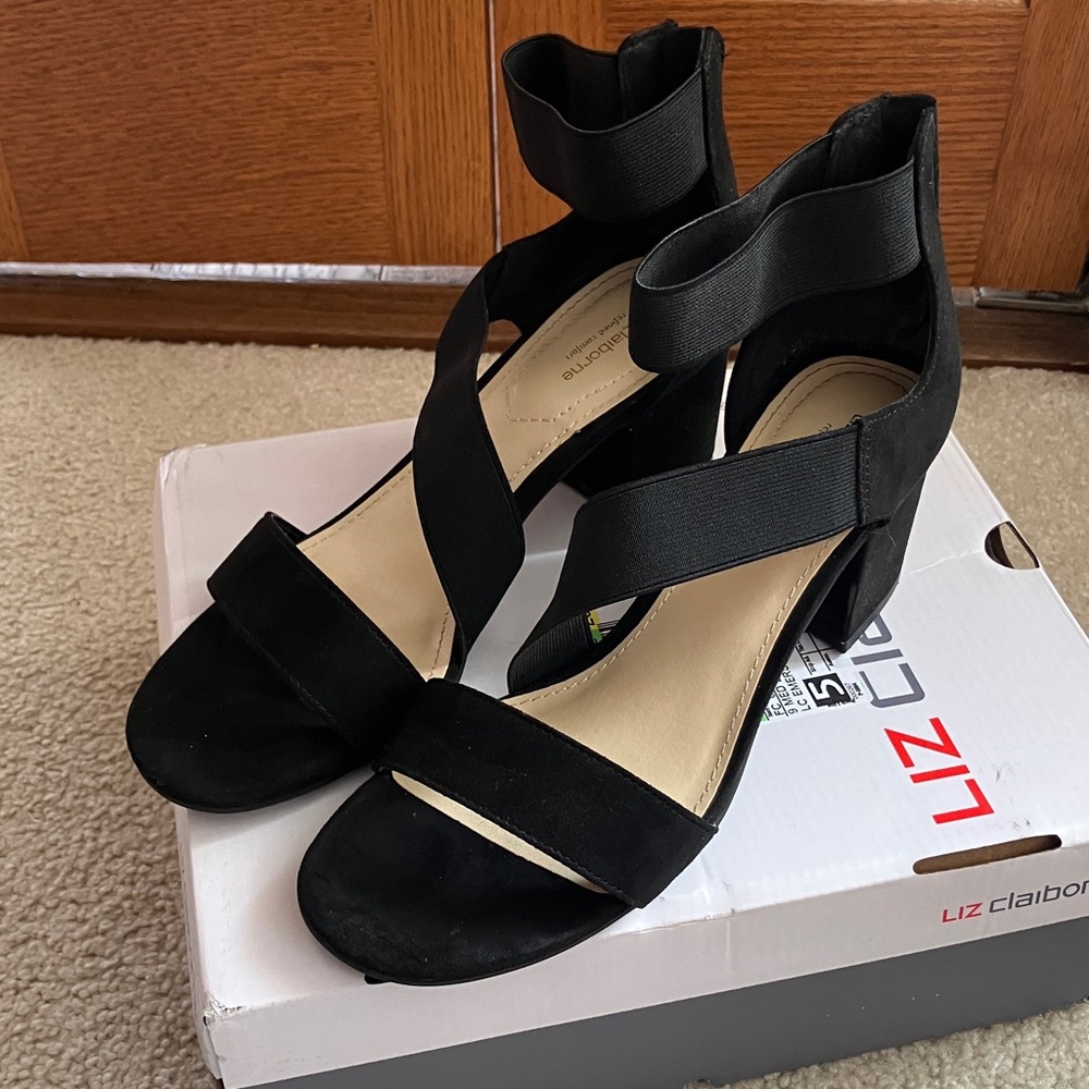 Liz Claiborne Black Strappy Heels